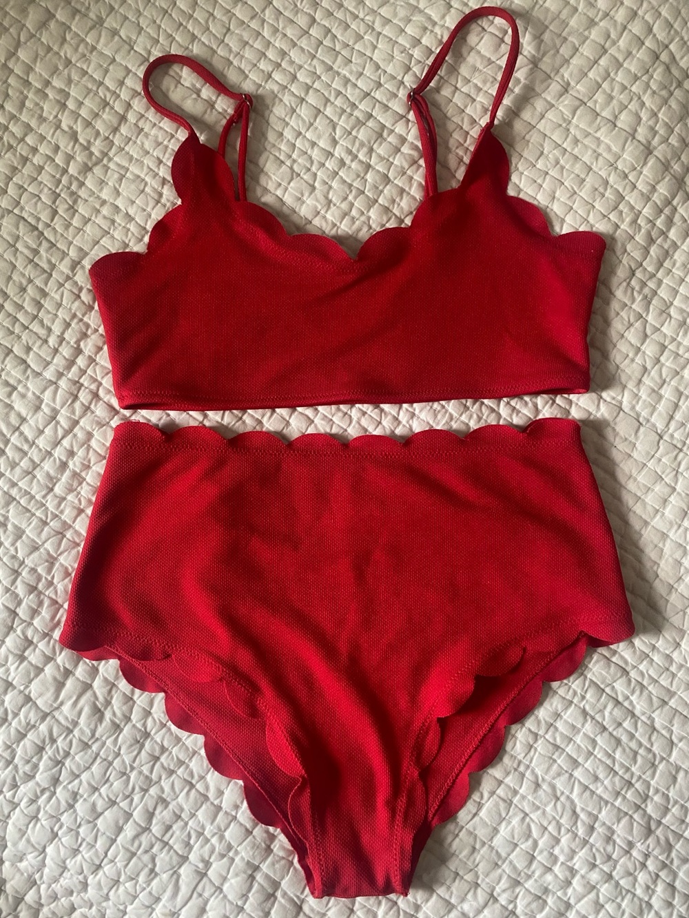 Cherry Red Scalloped Bikini